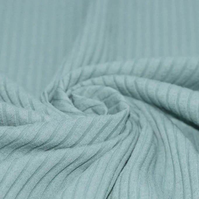 Wide Drop Needle Rib Fabric Sea Green - (Jersey Fabrics)