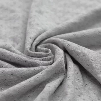 Pointelle Cotton Jersey Fabric (Mini) Grey Melange