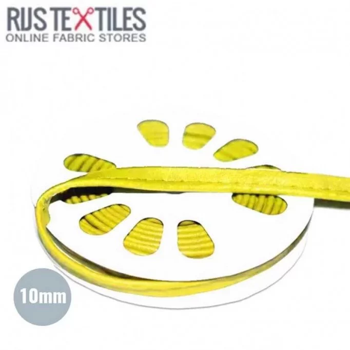 Ruban De Passepoil Simili Cuir Jaune 10mm - (Rubans)
