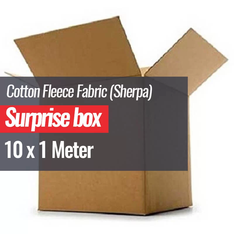 Fleece Katoen Stof (Sherpa) Surprise Box 10 x 1 Meter