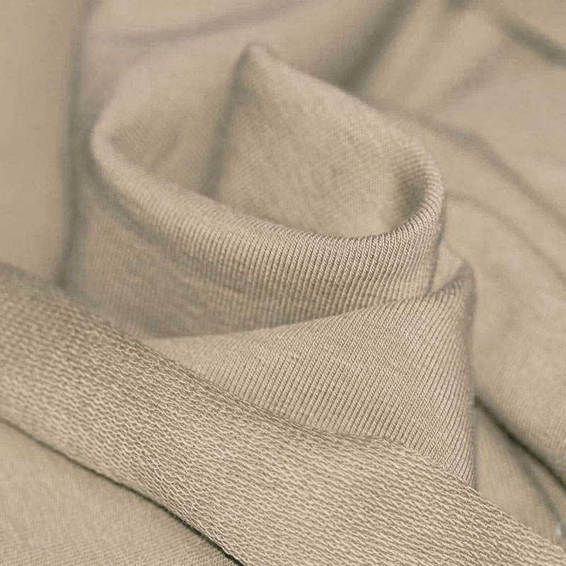 French Terry Stof Donker Beige