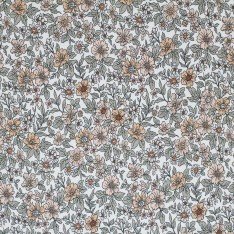 Baumwoll Popeline Digital - Vintage Blumen Pfirsich