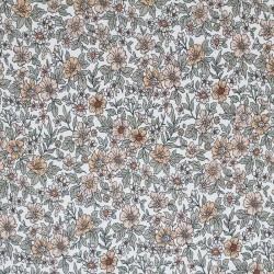 Cotton Poplin Digital Print - Vintage Floral Peach