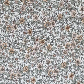 Popelina Bawełniana Druk Cyfrowy - Vintage Kwiatowy Brzoskwinia Popelina Bawełniana Druk Cyfrowy - Vintage Kwiatowy Brzoskwinia