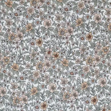Cotton Poplin Digital Print - Vintage Floral Peach Cotton Poplin Digital Print - Vintage Floral Peach - (Cotton Poplin Printed)