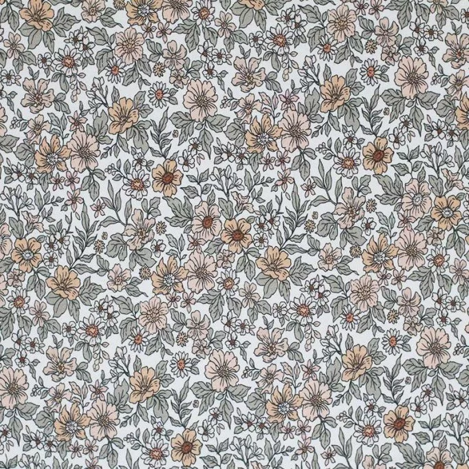 Popeline De Coton Impression Numérique - Vintage Floral Pêche Popeline De Coton Impression Numérique - Vintage Floral Pêche - (Coton Popeline Imprimé )