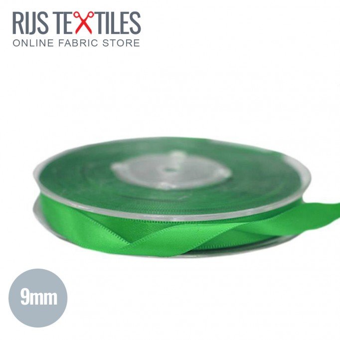 Ruban Satin 9mm Herbe Verte  - (Rubans)