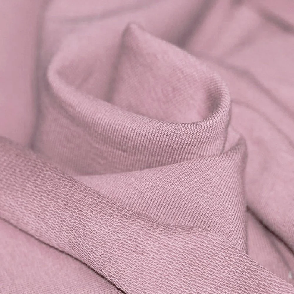 French Terry Stof Oud Roze