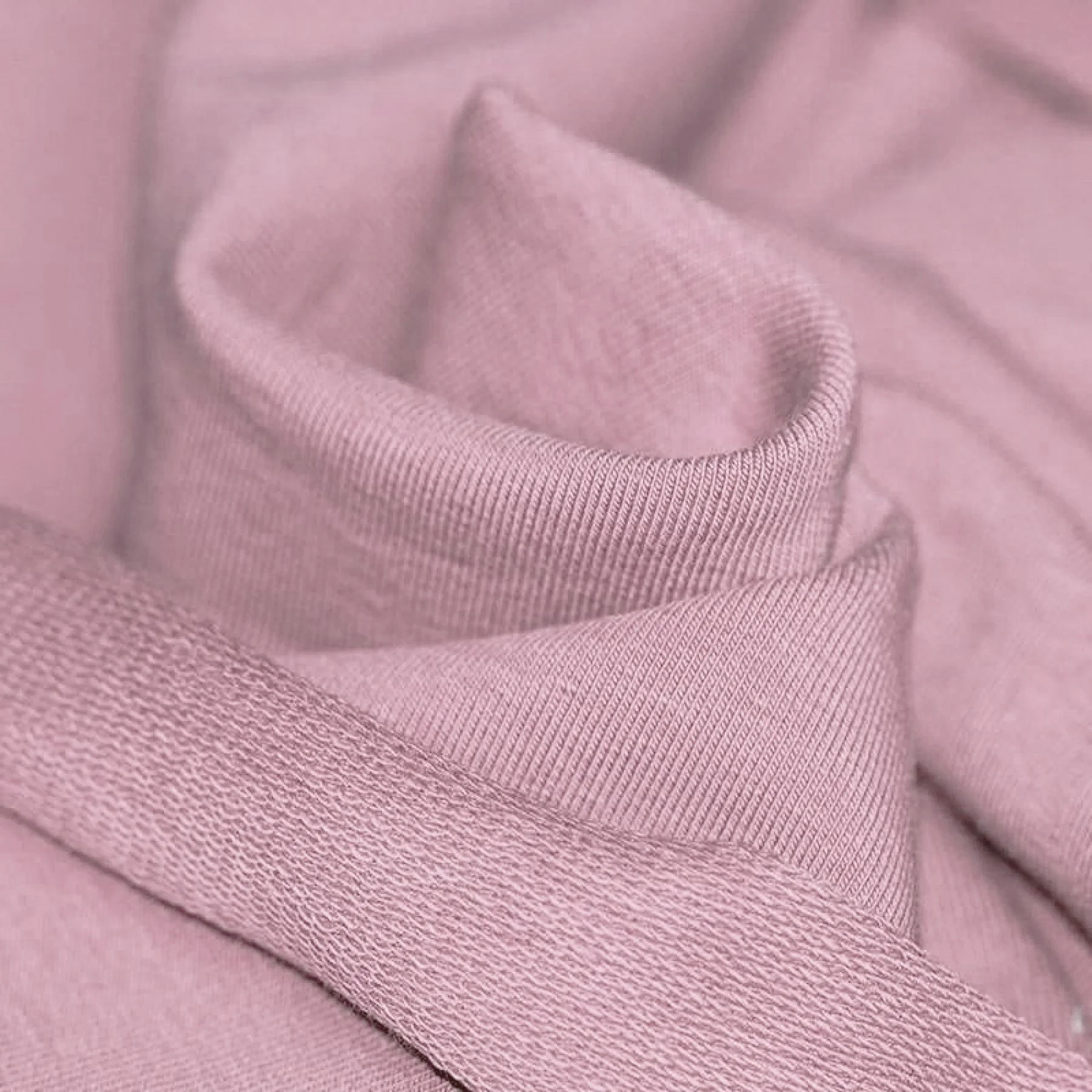 French Terry Stof Oud Roze
