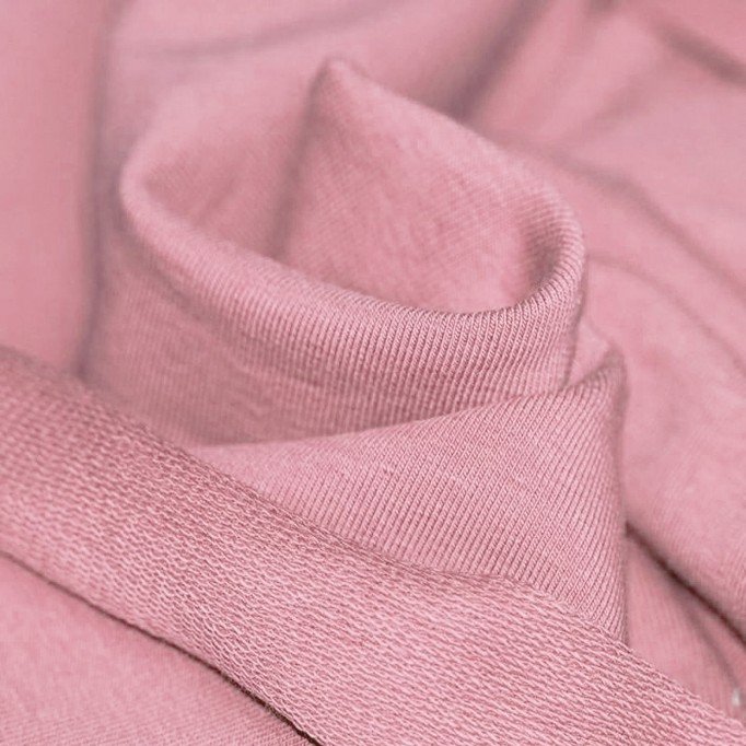French Terry Stoff Vintage Rosa - (Sommersweat Stoff)