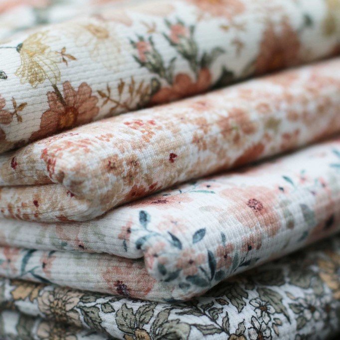Tissu Jersey Gaufré Impression Numérique Boite Surprise 10 x 1 Mètre - (Vente De Tissu Au Mètre)