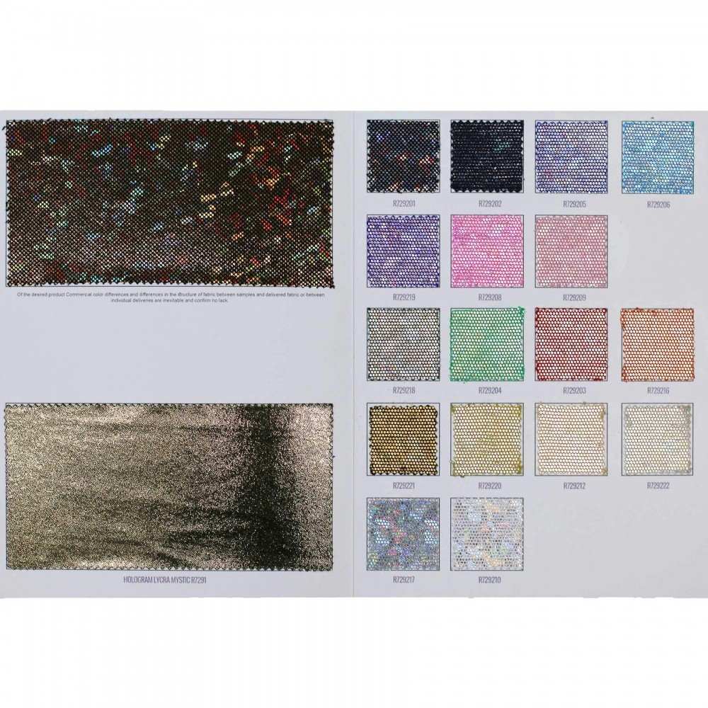 Hologram Lycra Fabric (Shattered Glass) Sample Card Hologram Lycra Fabric (Shattered Glass) Sample Card