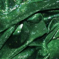 Tissu Hologramme Feuille Vert Foncé