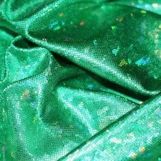 Tissu Hologramme Feuille Vert