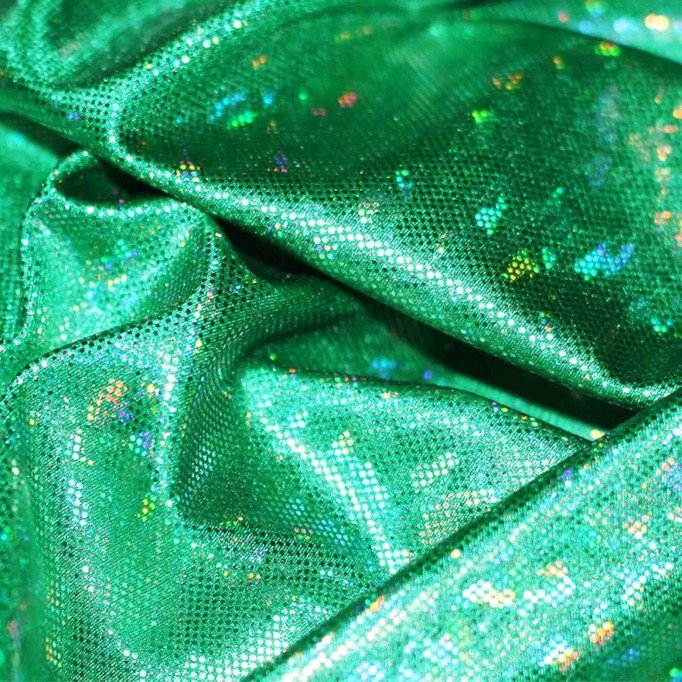 Hologramm Stoff Blatt Grün - (Hologramm Stoffe)