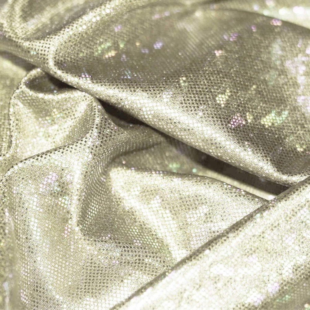 Hologram Stof Glitter Licht Beige Hologram Stof Glitter Licht Beige