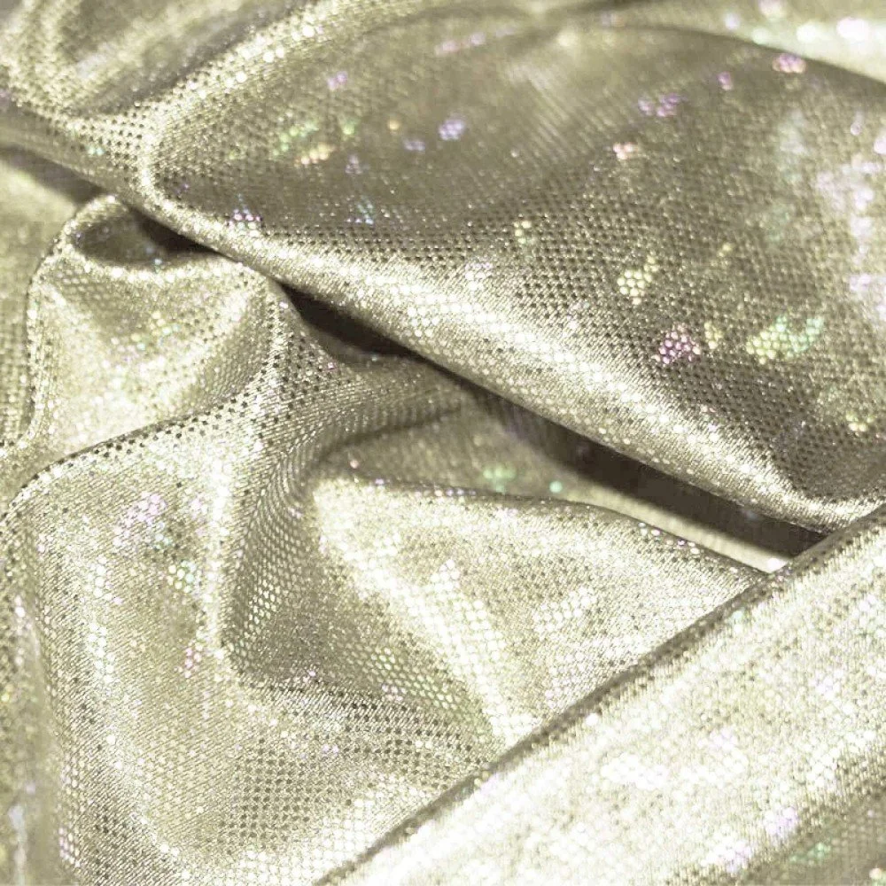 Hologram Stof Glitter Licht Beige Hologram Stof Glitter Licht Beige - (Hologram Stoffen)