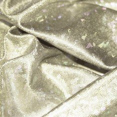 Tessuto Olografico Foglia Beige Chiaro