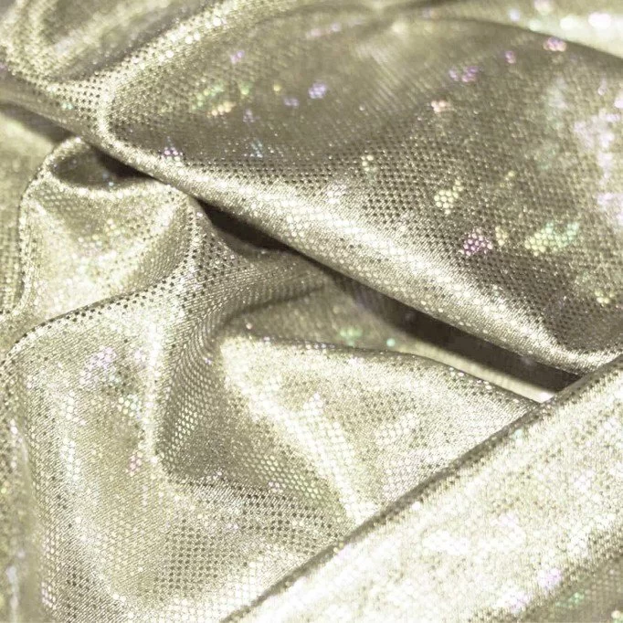 Hologram Stof Kronblad Lys Beige - (Hologram Stof)