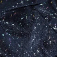 Tissu Hologramme Feuille Marine