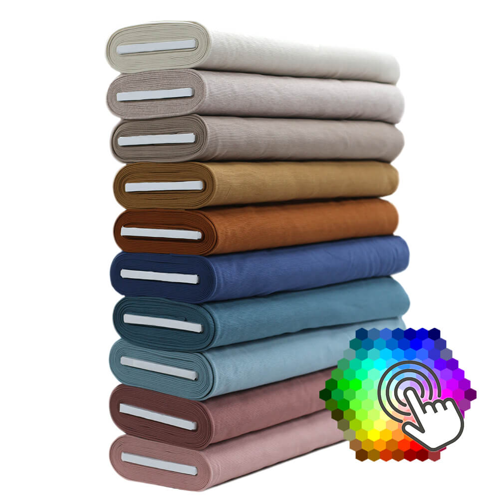 Tessuto Jersey A Coste Ottoman 10 Colori 6 Metri Pacchetto 