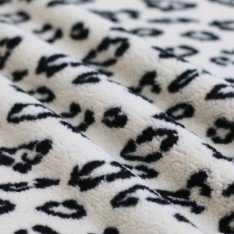 Leopard Teddystoff Ecru