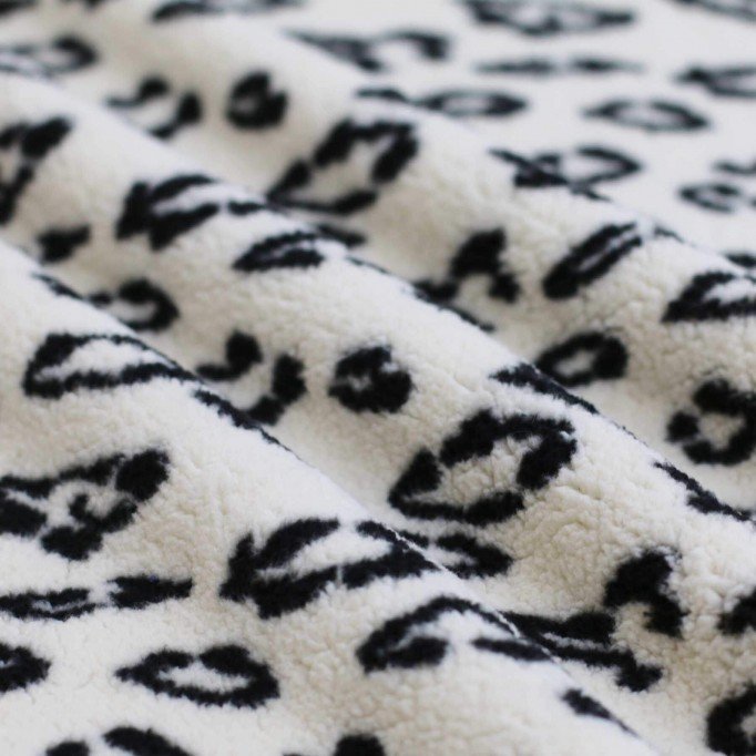 Leopard Teddystoff Ecru - (Teddystoffe)