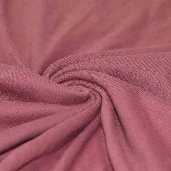 Pointelle Cotton Jersey Fabric (Mini) Raspberry 