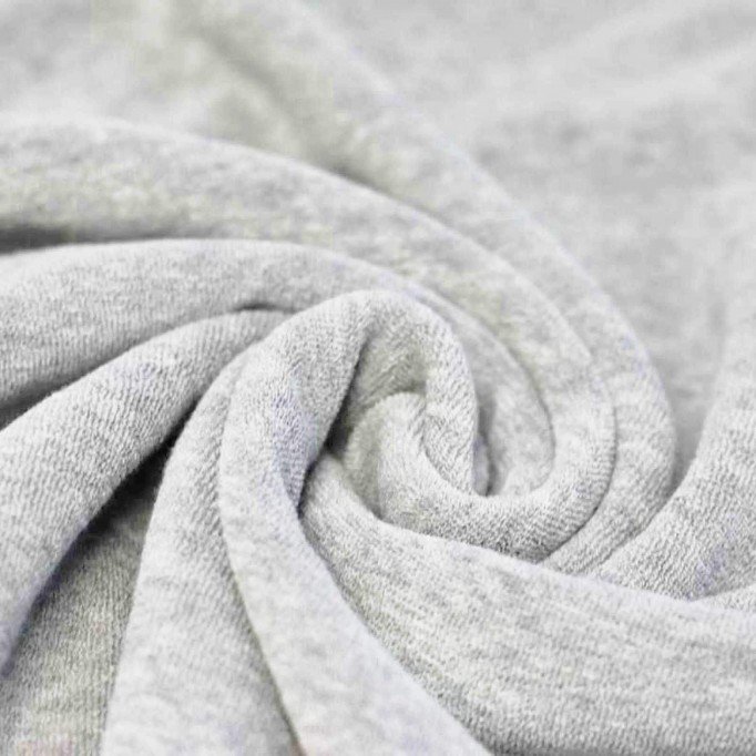 Tissu Jersey Éponge Gris Clair Melange - (Tissu Jersey Éponge)