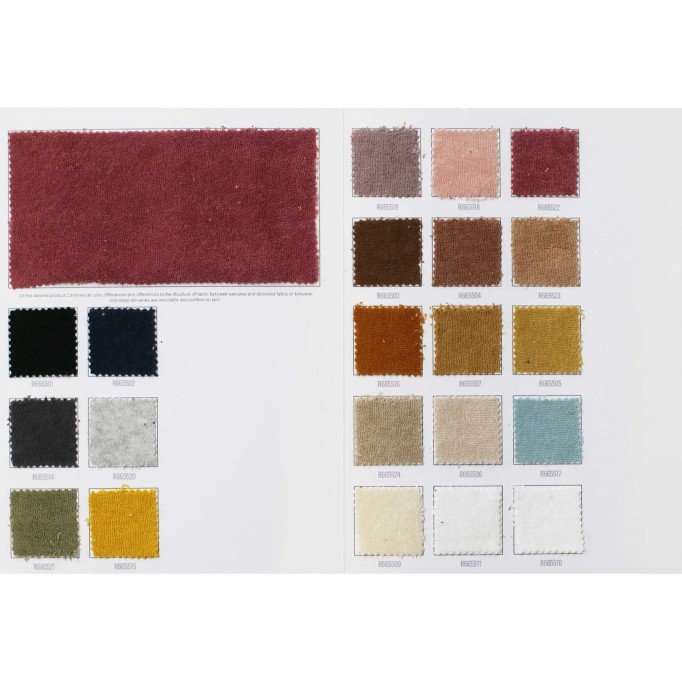Stretch Toweling Fabric Sample Card - (Nicky Velour Fabric)