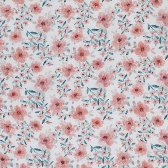 Hydrofiel Stof Digitale Print - Kweepeer Lente Bloei - (Kinderstoffen)