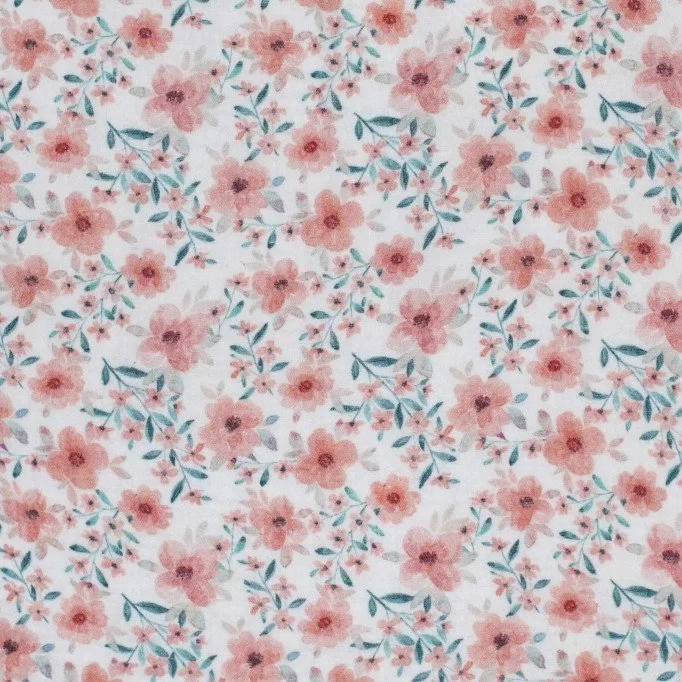 Hydrofiel Stof Digitale Print - Kweepeer Lente Bloei - (Kinderstoffen)
