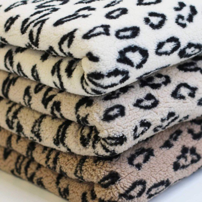 Leopard Teddystoff Ecru - (Teddystoffe)