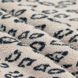 Tissu Fourrure Mouton Léopard Beige Clair