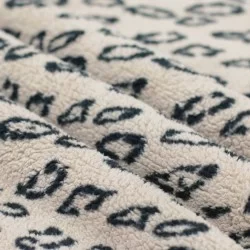 Leopard Teddystoff Hellbeige