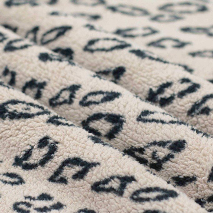Leopard Teddy Fabric Light Beige - (Curly Teddy Fabric)