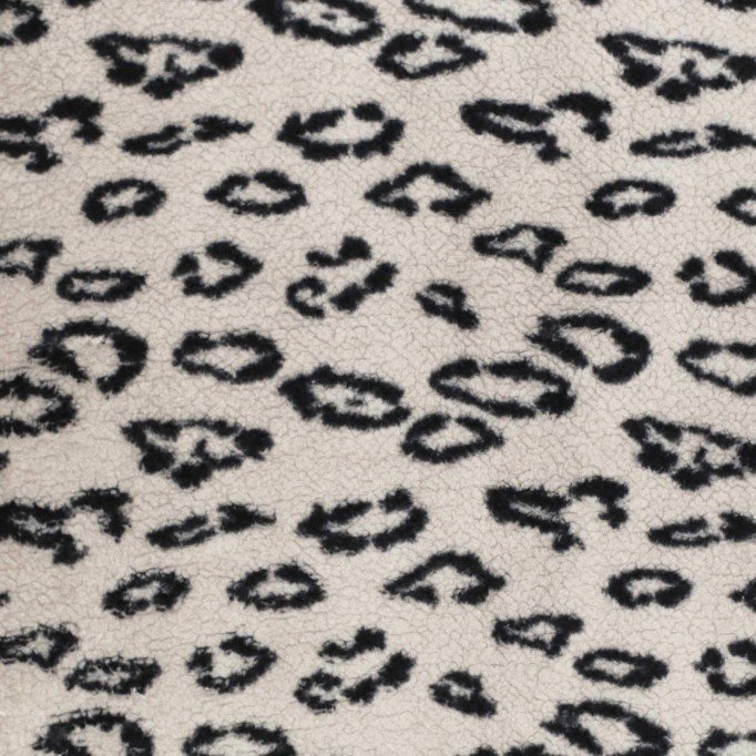 Leopard Teddy Fabric Light Beige - (Curly Teddy Fabric)