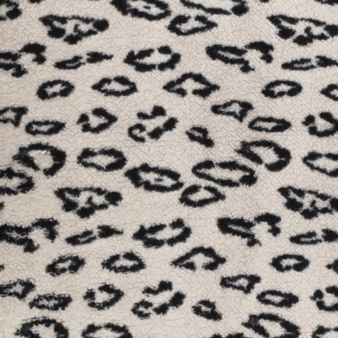 Leopard Teddy Fabric Light Beige - (Curly Teddy Fabric)