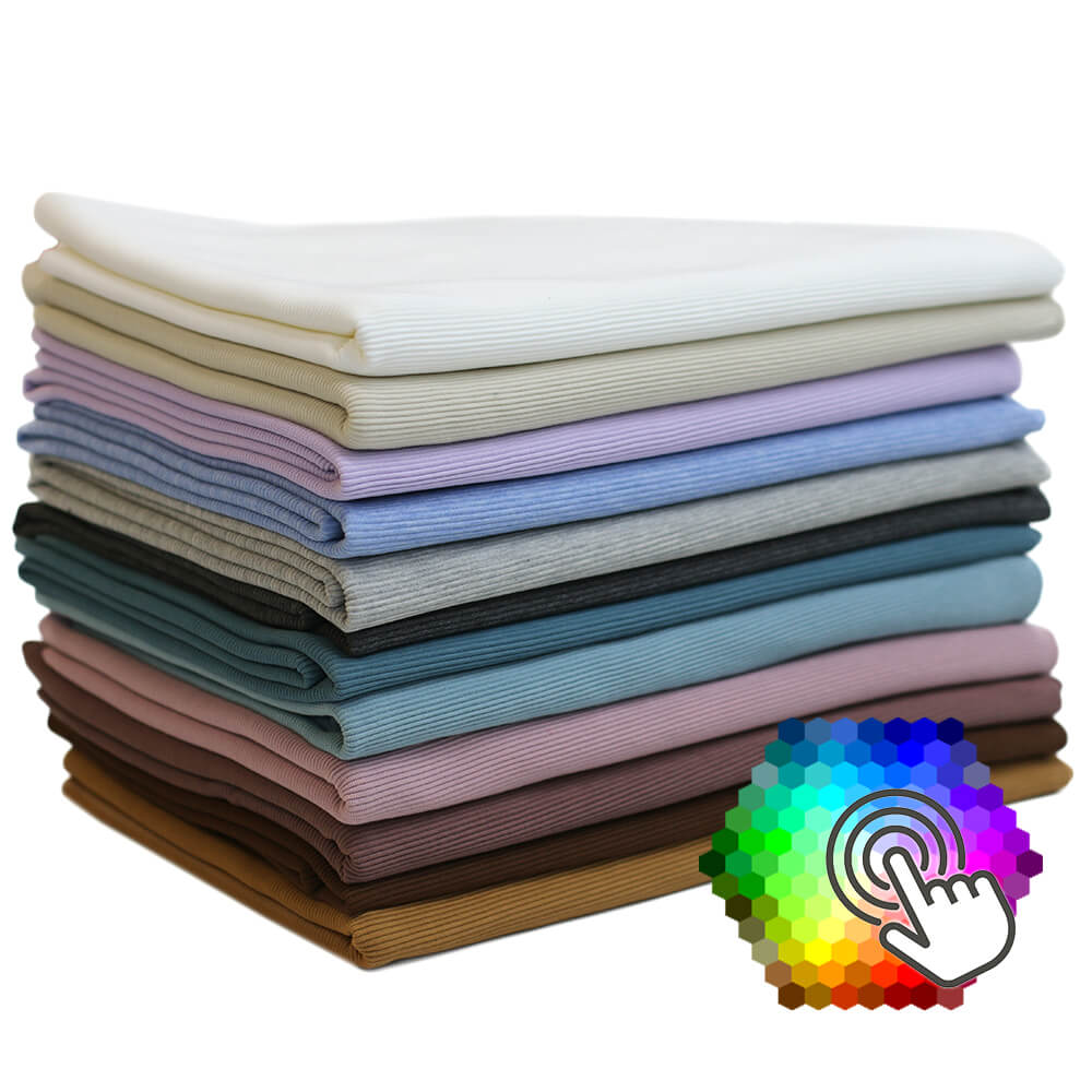 Tessuto Jersey A Coste Ottoman 12 Colori 1 Metri Pacchetto Tessuto Jersey A Coste Ottoman 12 Colori 1 Metri Pacchetto
