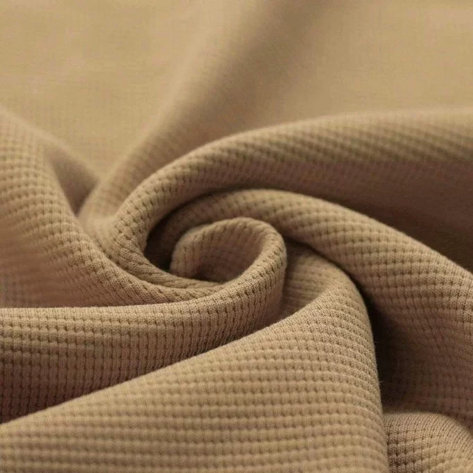 Tissu Jersey Gaufré Tricoté Cacao - (Tissus Jersey)