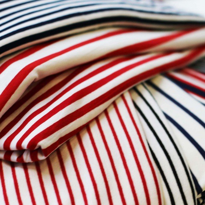 Bretonse Streep Jersey Stof Surprise Box 10 x 1 Meter - (Jersey Strepen Stof)