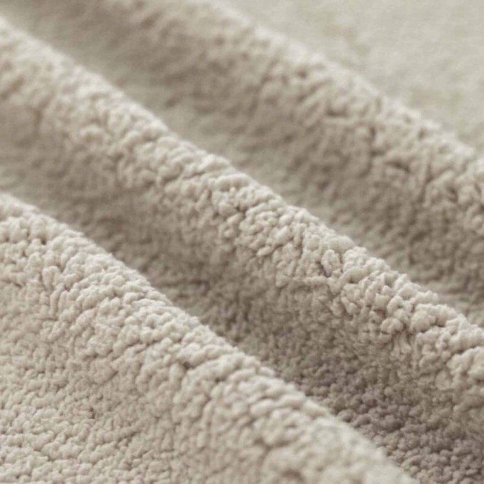 Tissu Fourrure Mouton Beige Clair  - (Tissu Fourrure Mouton)