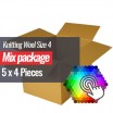 Strickwolle Paket 5 Farben 4 Stück Nadelstärke 4  - (Wolle Strickgarn Nadel Größe 4)