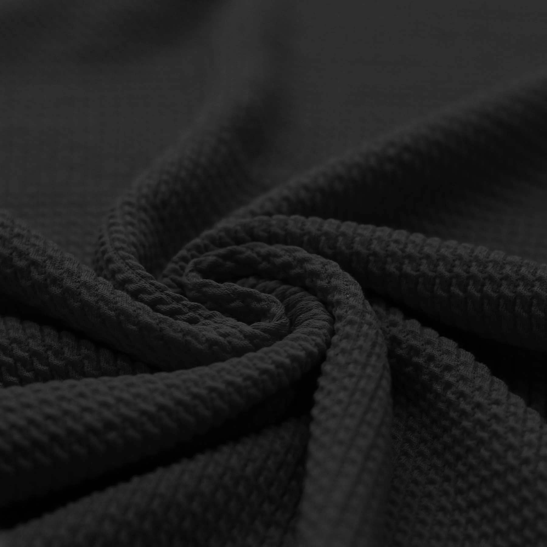 Mini Kabel Jersey Stof Zwart