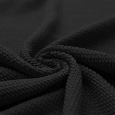 Mini Kabel Motiver Jerseystof Sort - (Jerseystoffer)
