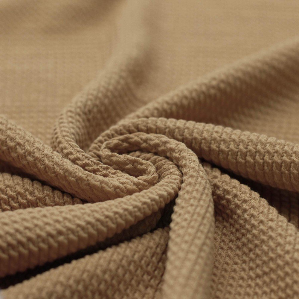 Mini Cable Jersey Fabric Cacao