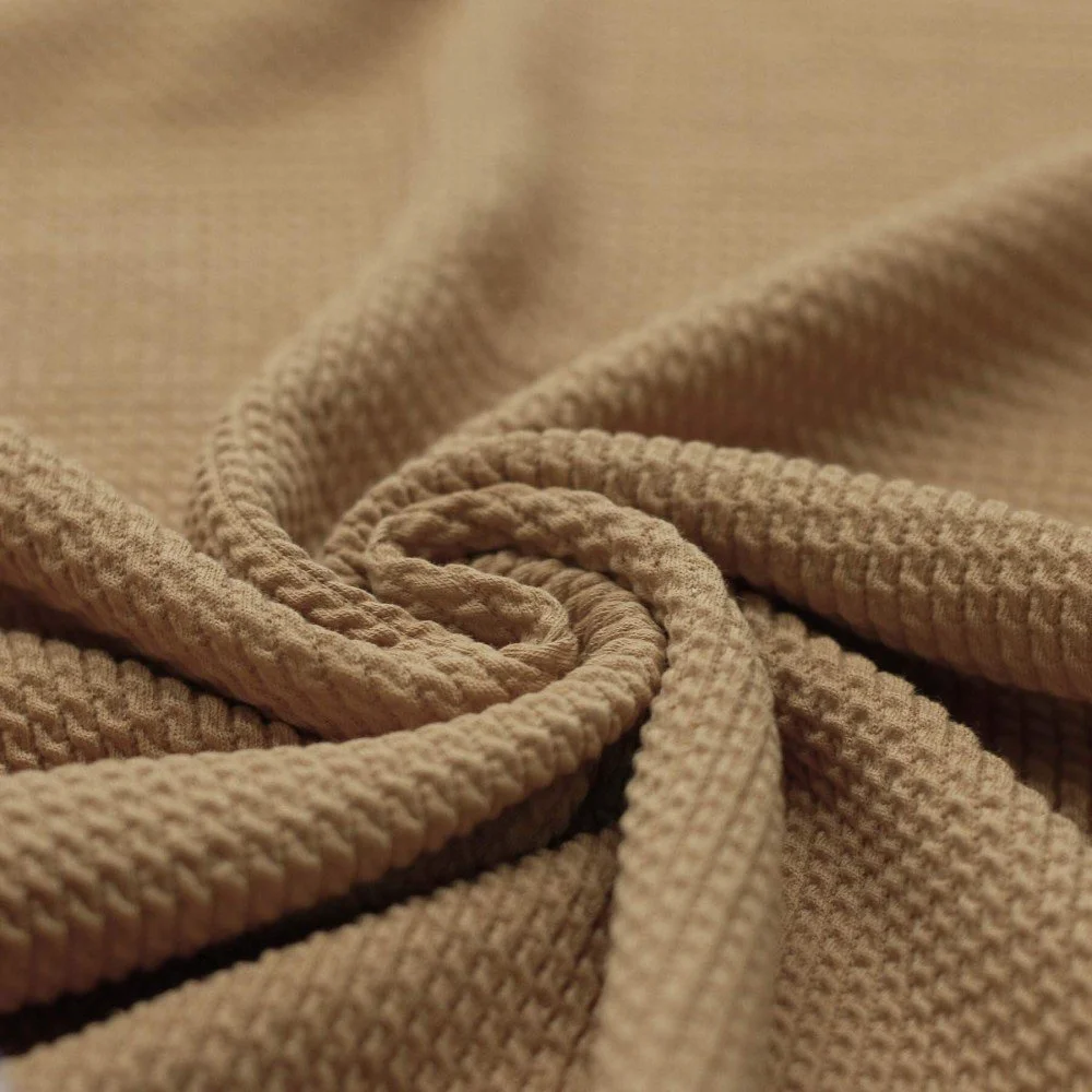 Mini Cable Jersey Fabric Cacao