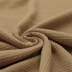 Tessuto Jersey Motivi a Treccia Mini Cacao Tessuto Jersey Motivi a Treccia Mini Cacao