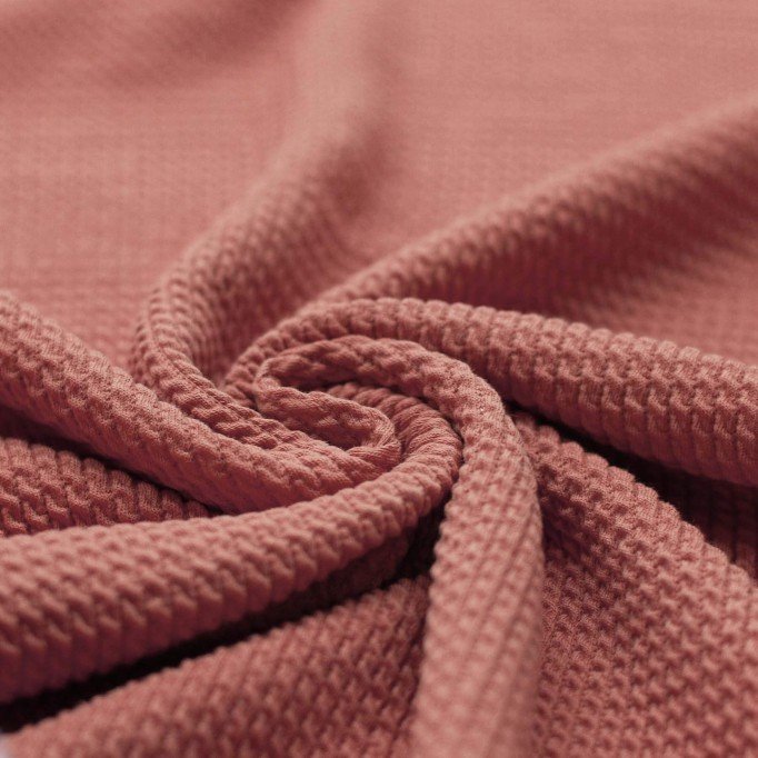 Tissu Jersey Torsadé Mini Rose Argile - (Tissus Jersey)