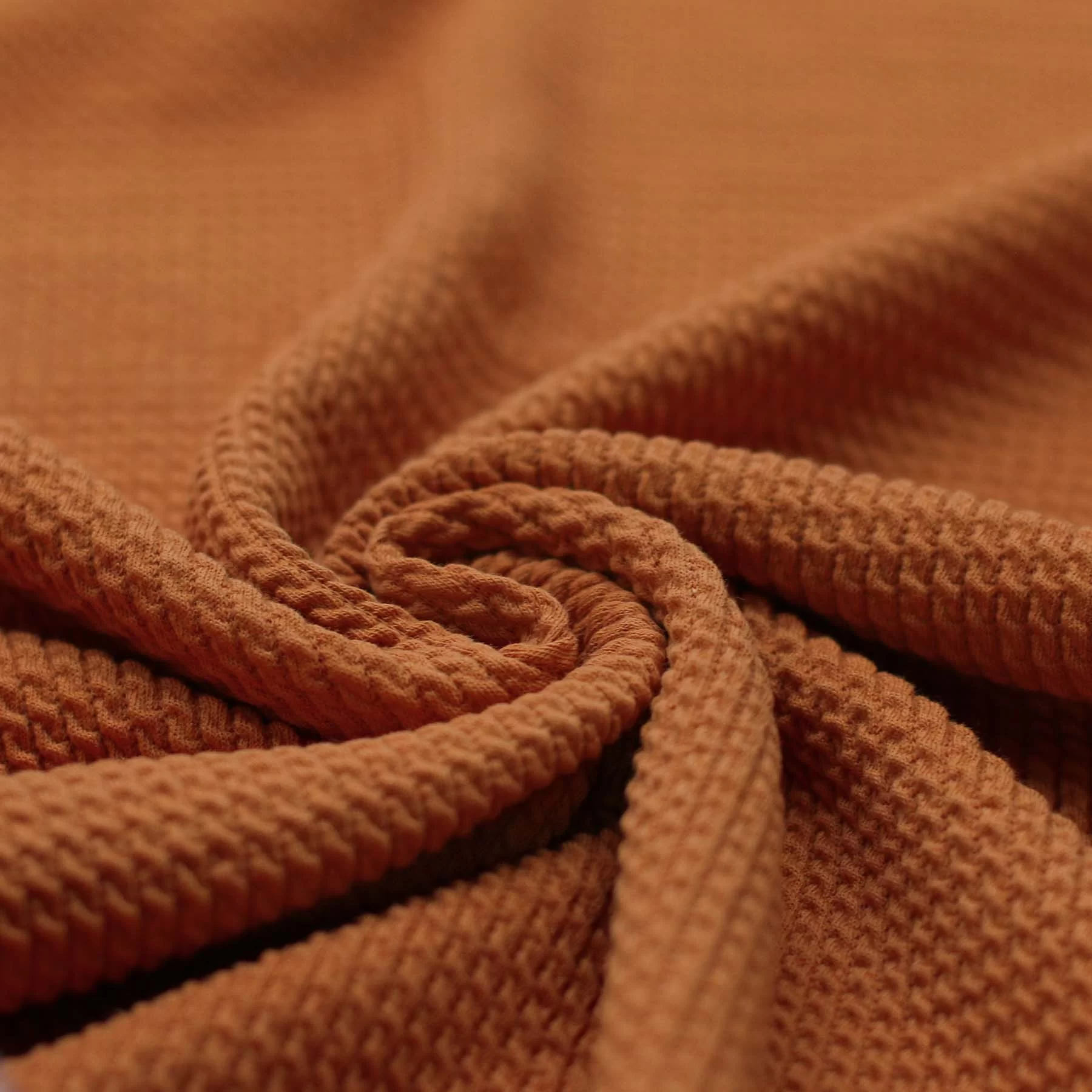 Mini Kabel Jersey Stof Cognac
